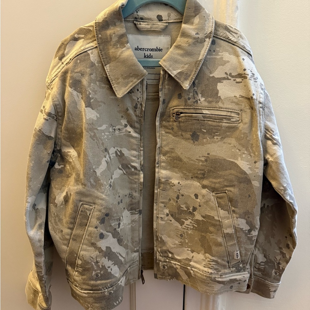 Abercrombie Kids Beige Camo Jean Jacket